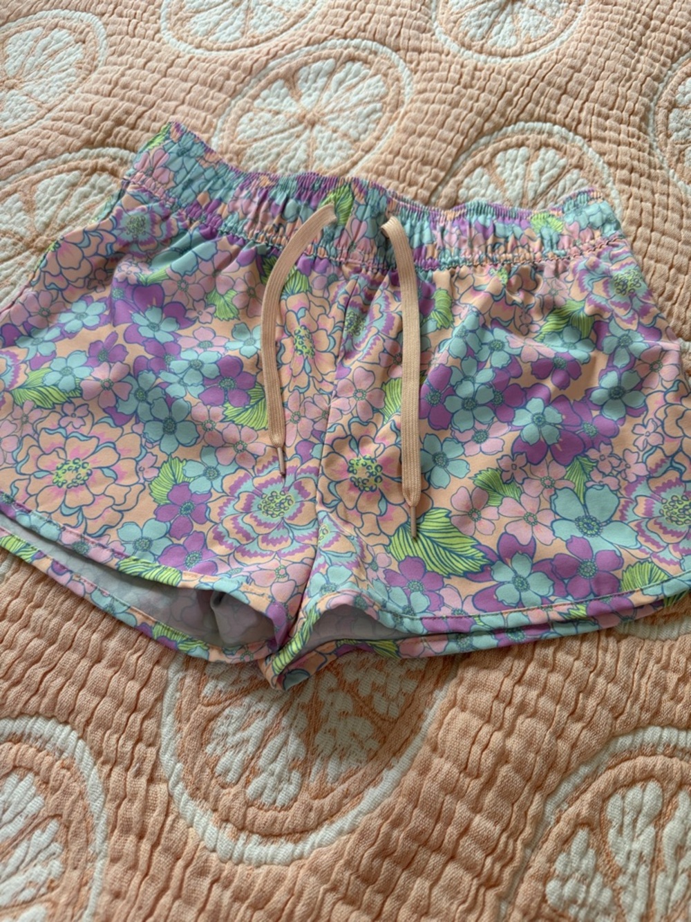 wonder nation Pastel Floral Elastic Waist Swim Shorts